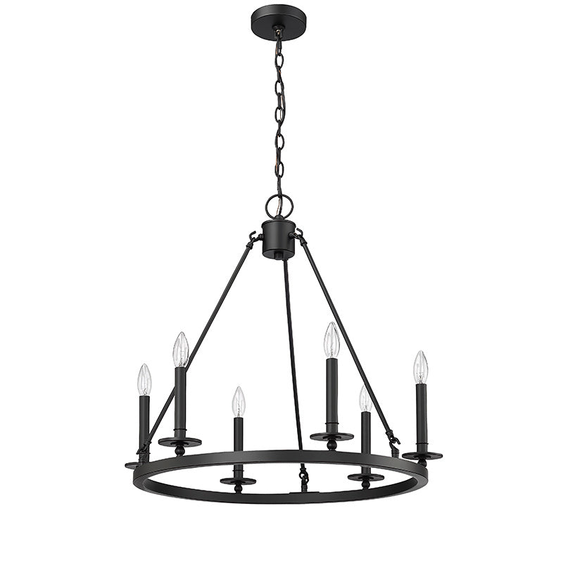 Millennium - 6706-MB - Six Light Chandelier - Florence - Matte Black
