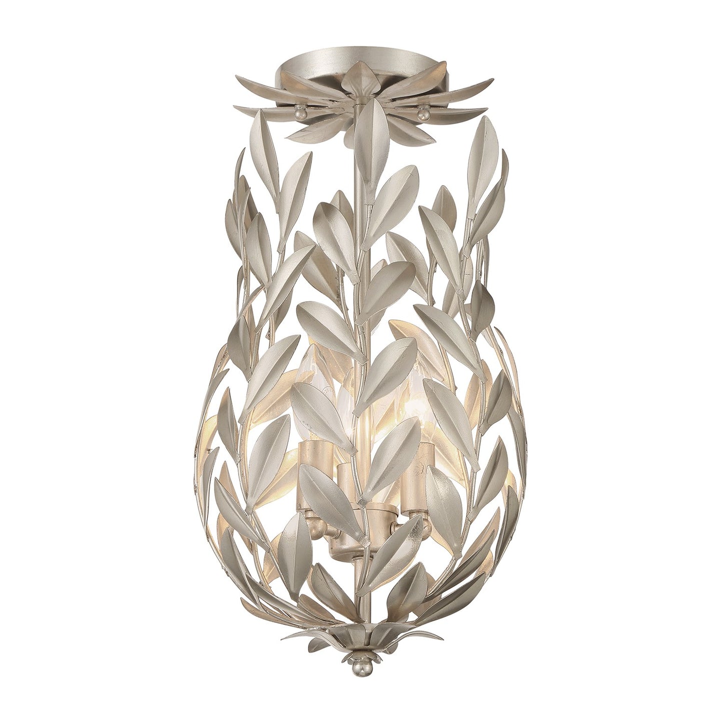 Crystorama - 563-SA_CEILING - Three Light Semi Flush Mount - Broche - Antique Silver
