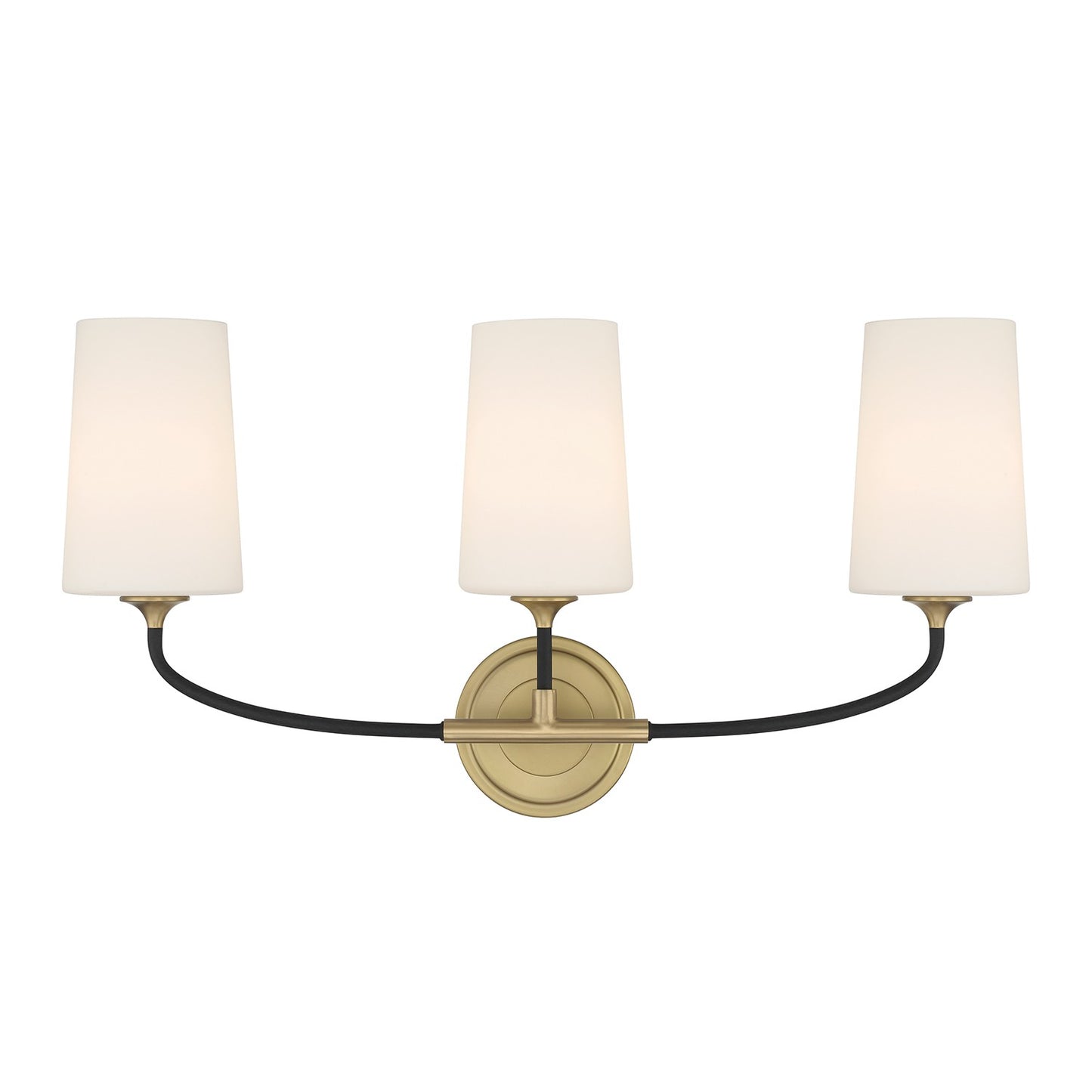 Crystorama - NIL-70013-BF-MG - Three Light Bath - Niles - Black Forged + Modern Gold