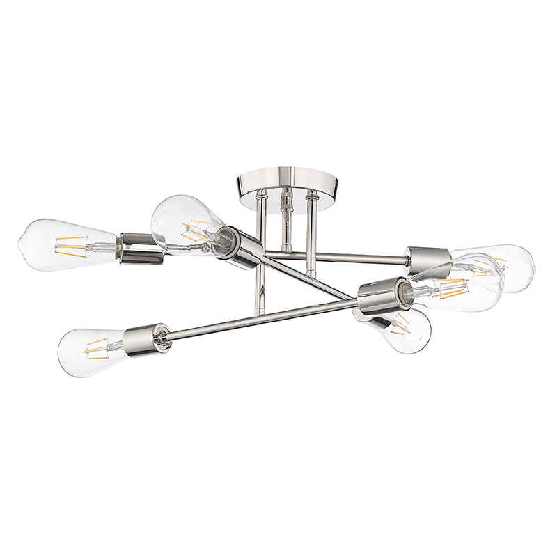 Decco Six Light Semi-Flush Mount