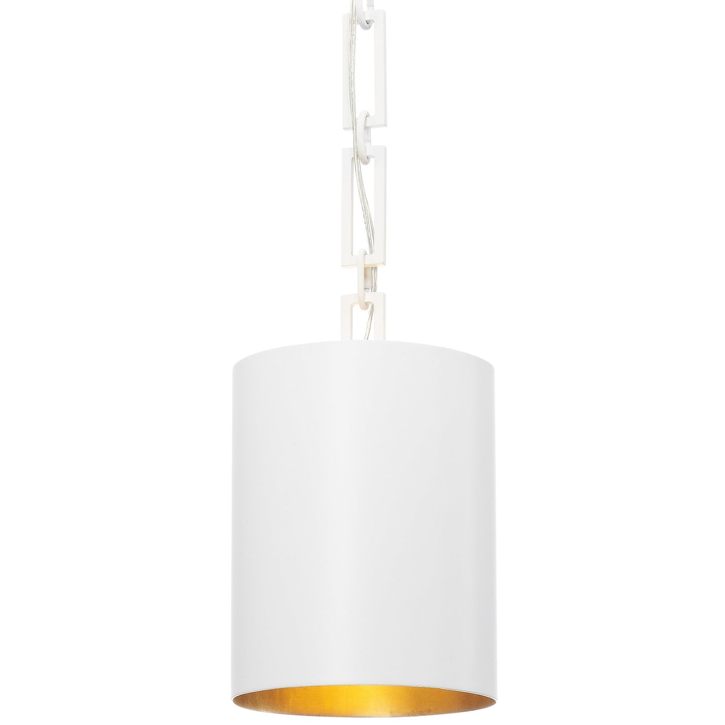 Crystorama - 8680-MT-GA - One Light Mini Chandelier - Alston - Matte White + Antique Gold
