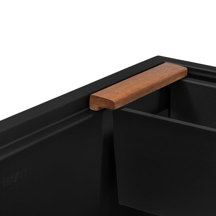 Ruvati Workstation Sink Replacement 17 Inch Colander with Wooden Handles