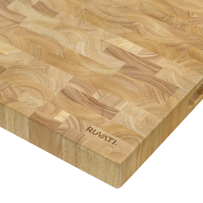 Ruvati 17 x 16 x 2 Inch Thick End-Grain Butcher Block Solid Wood Large Cutting Board