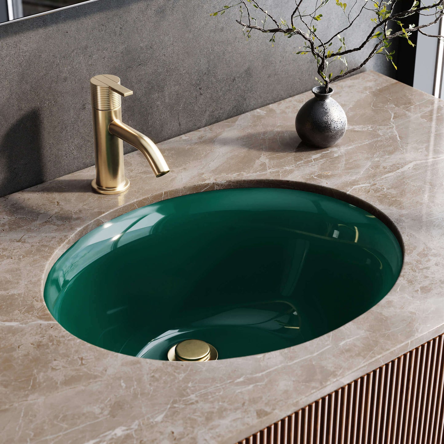 Ruvati Undermount Bathroom Sink Oval Porcelain Ceramic with Overflow