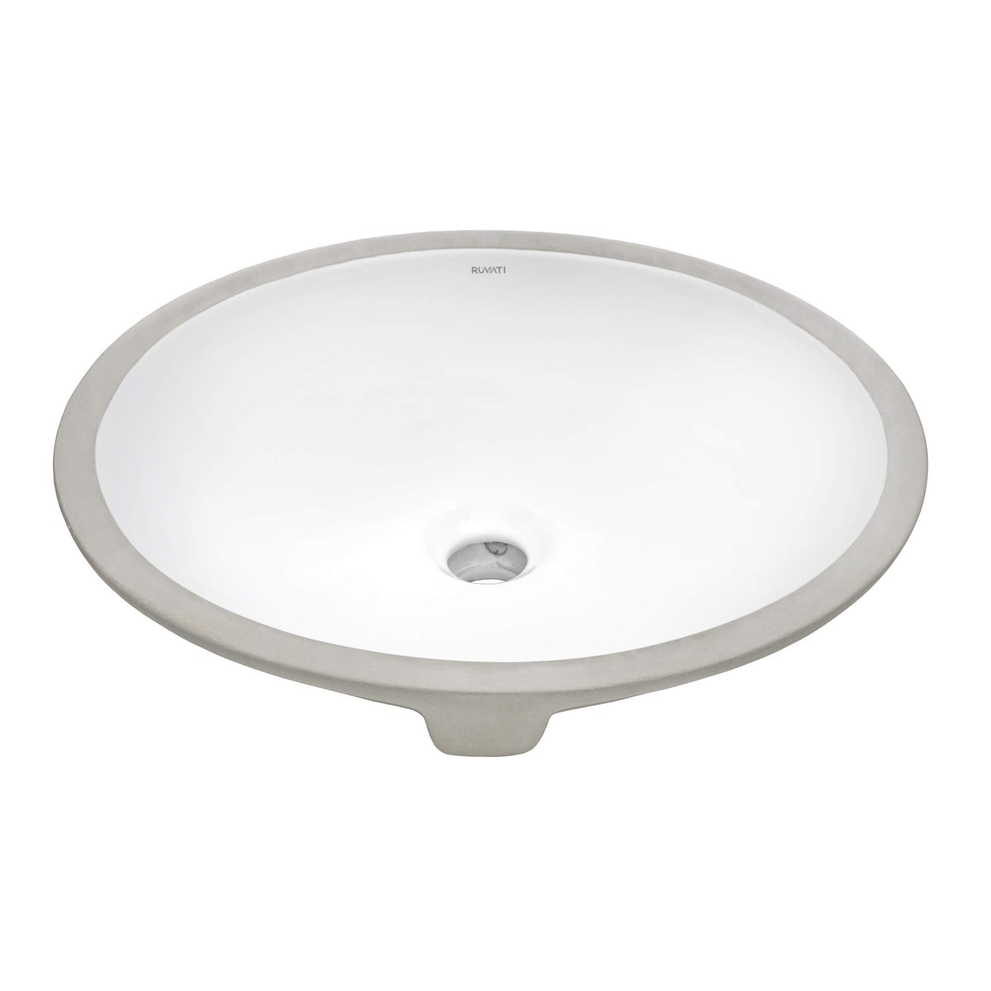 Ruvati Undermount Bathroom Vanity Sink White Oval Porcelain Ceramic with Overflow