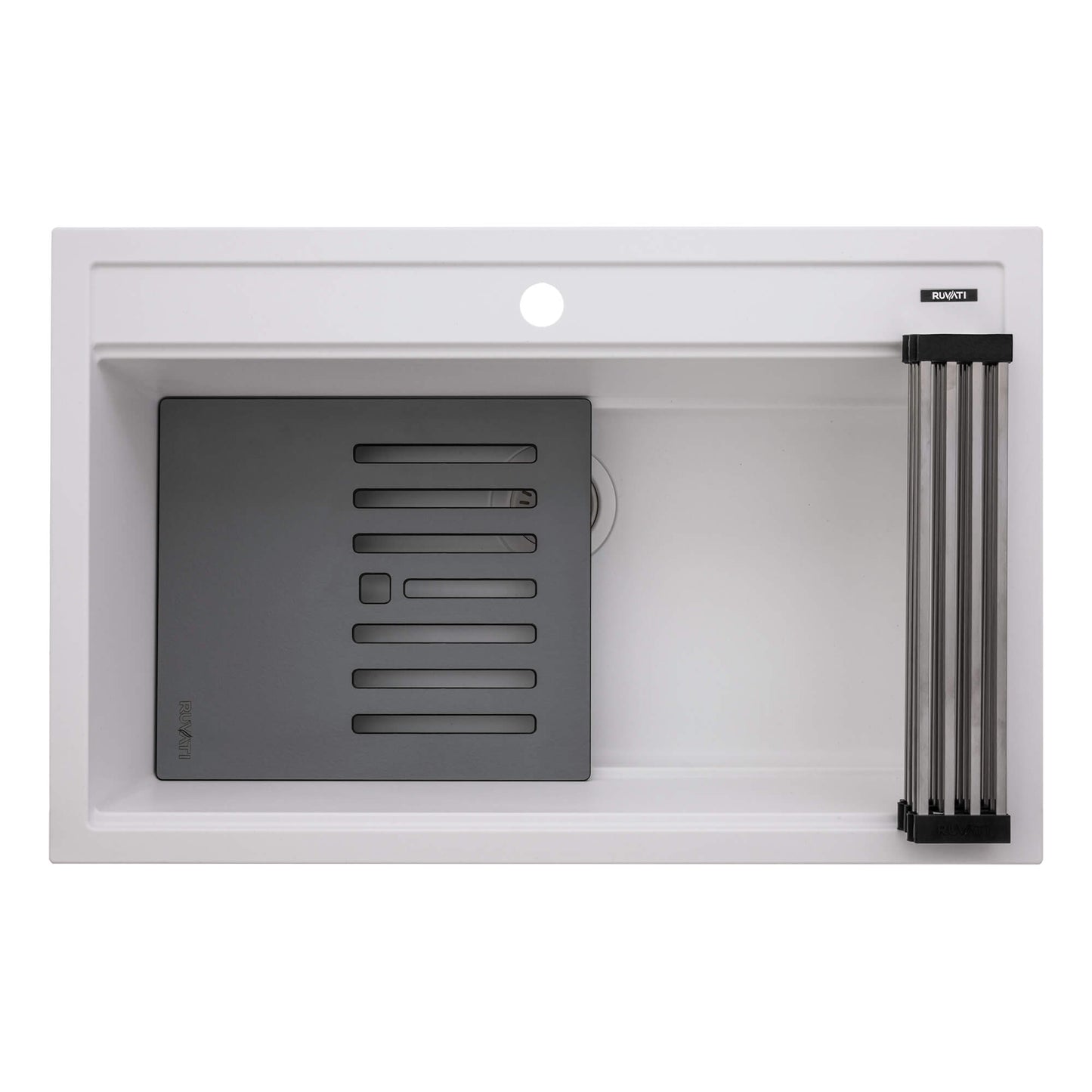 Ruvati 34-inch epiCube Granite Composite Workstation Drop-in Topmount Kitchen Sink