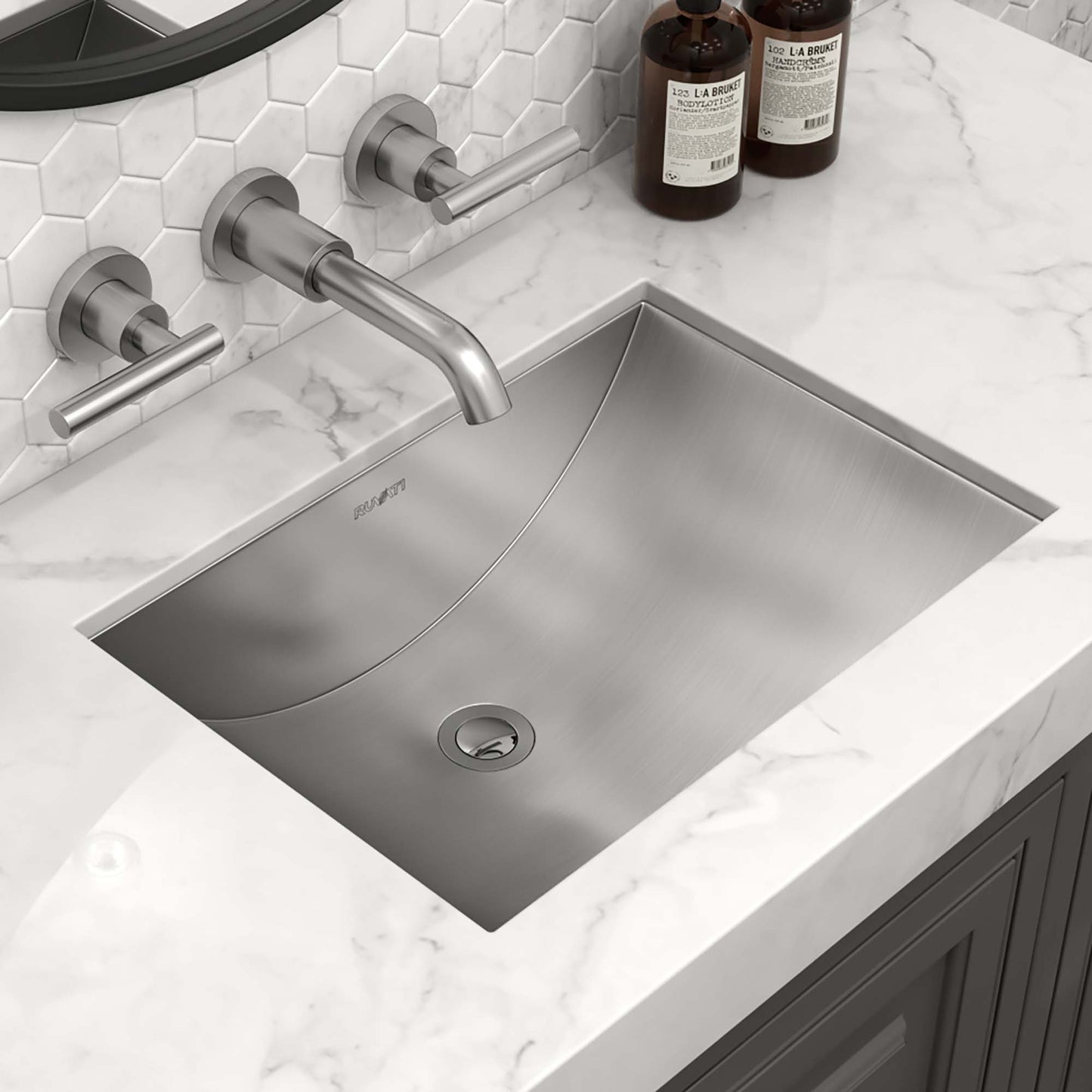 Ruvati 16 x 13 inch Undermount Bathroom Sink Stainless Steel