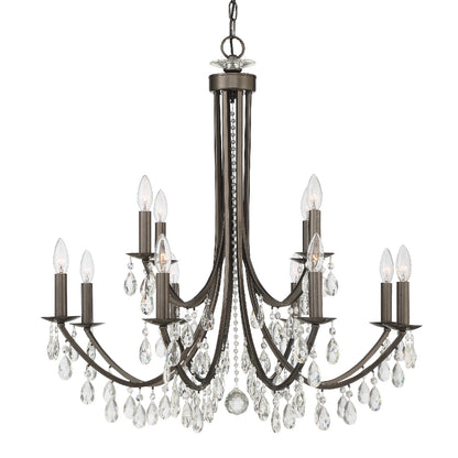 Crystorama - 8829-VZ-CL-SAQ - 12 Light Chandelier - Bridgehampton - Vibrant Bronze