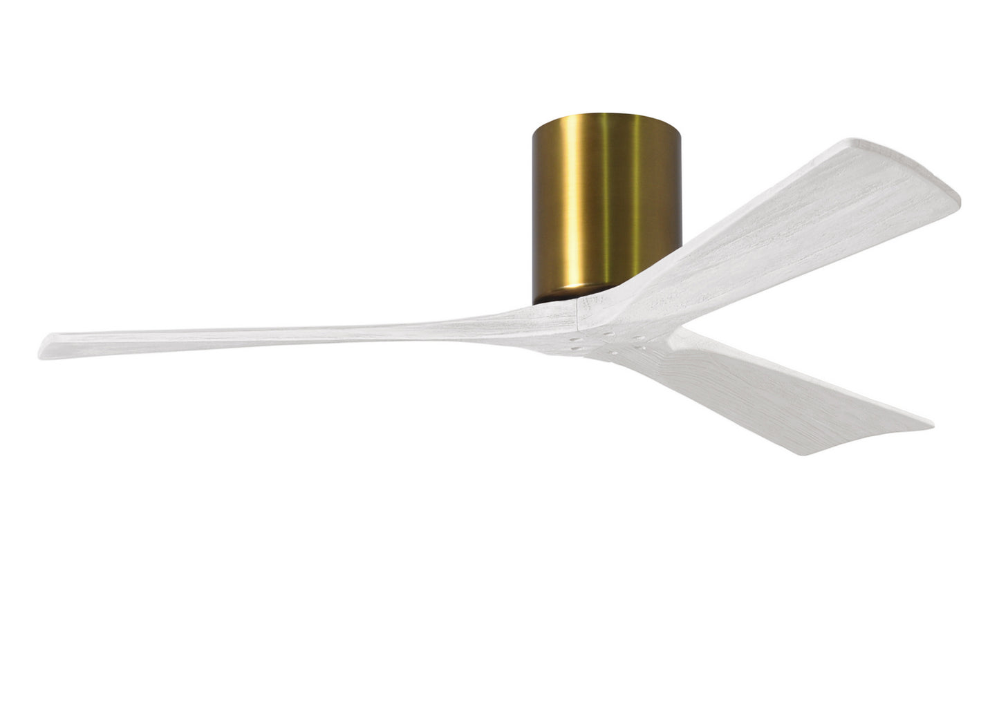 Matthews Fan Company - IR3H-BRBR-MWH-52 - 52"Ceiling Fan - Irene-3H - Brushed Brass