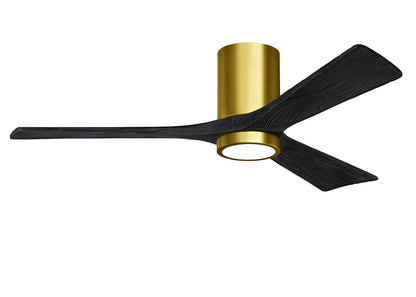 Matthews Fan Company - IR3HLK-BRBR-BK-52 - 52"Ceiling Fan - Irene-3HLK - Brushed Brass