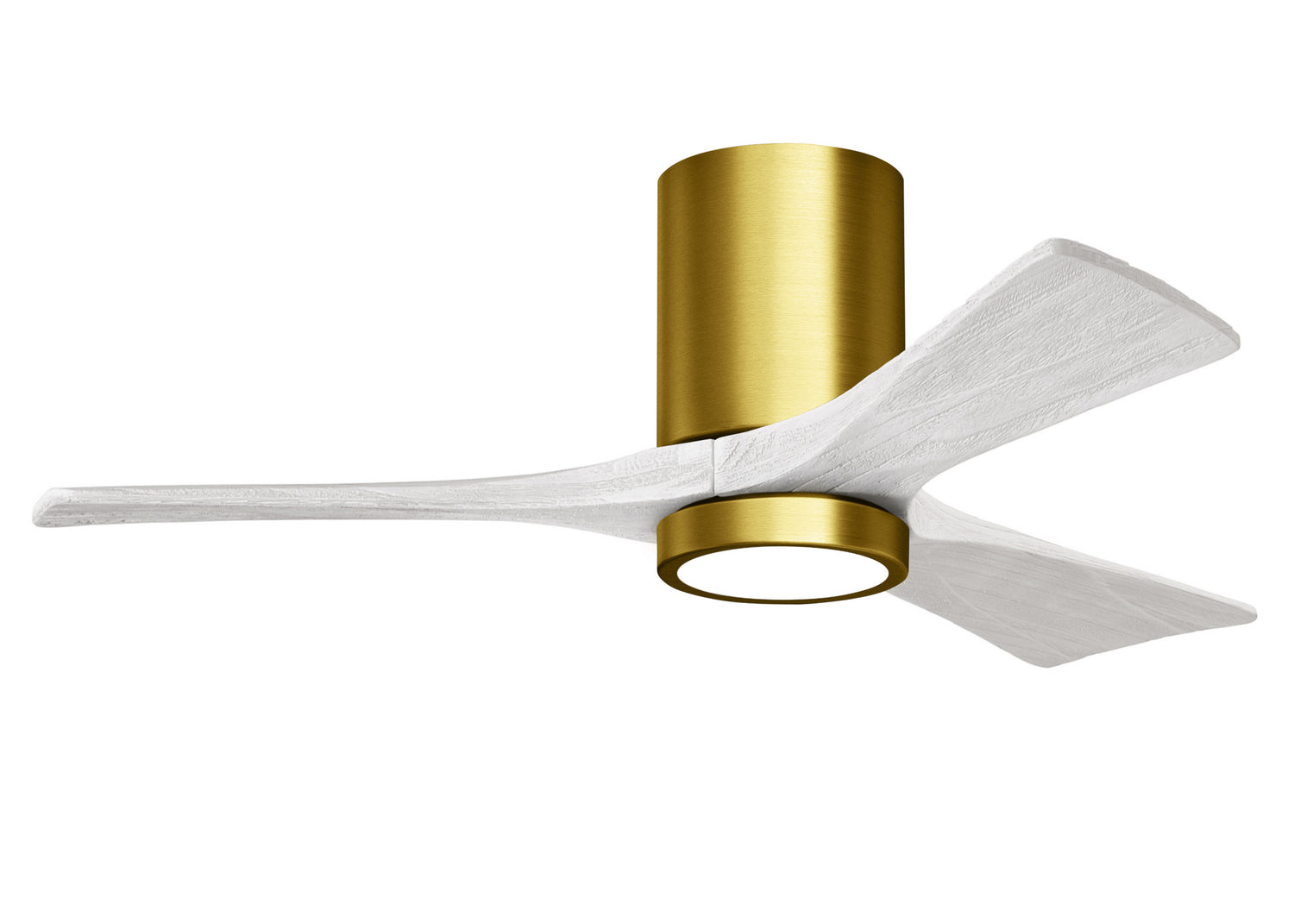 Matthews Fan Company - IR3HLK-BRBR-MWH-42 - 42"Ceiling Fan - Irene-3HLK - Brushed Brass