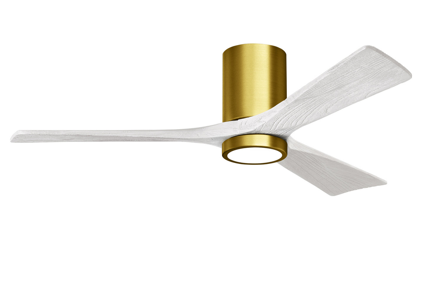 Matthews Fan Company - IR3HLK-BRBR-MWH-52 - 52"Ceiling Fan - Irene-3HLK - Brushed Brass