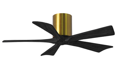 Matthews Fan Company - IR5H-BRBR-BK-42 - 42"Ceiling Fan - Irene-5H - Brushed Brass