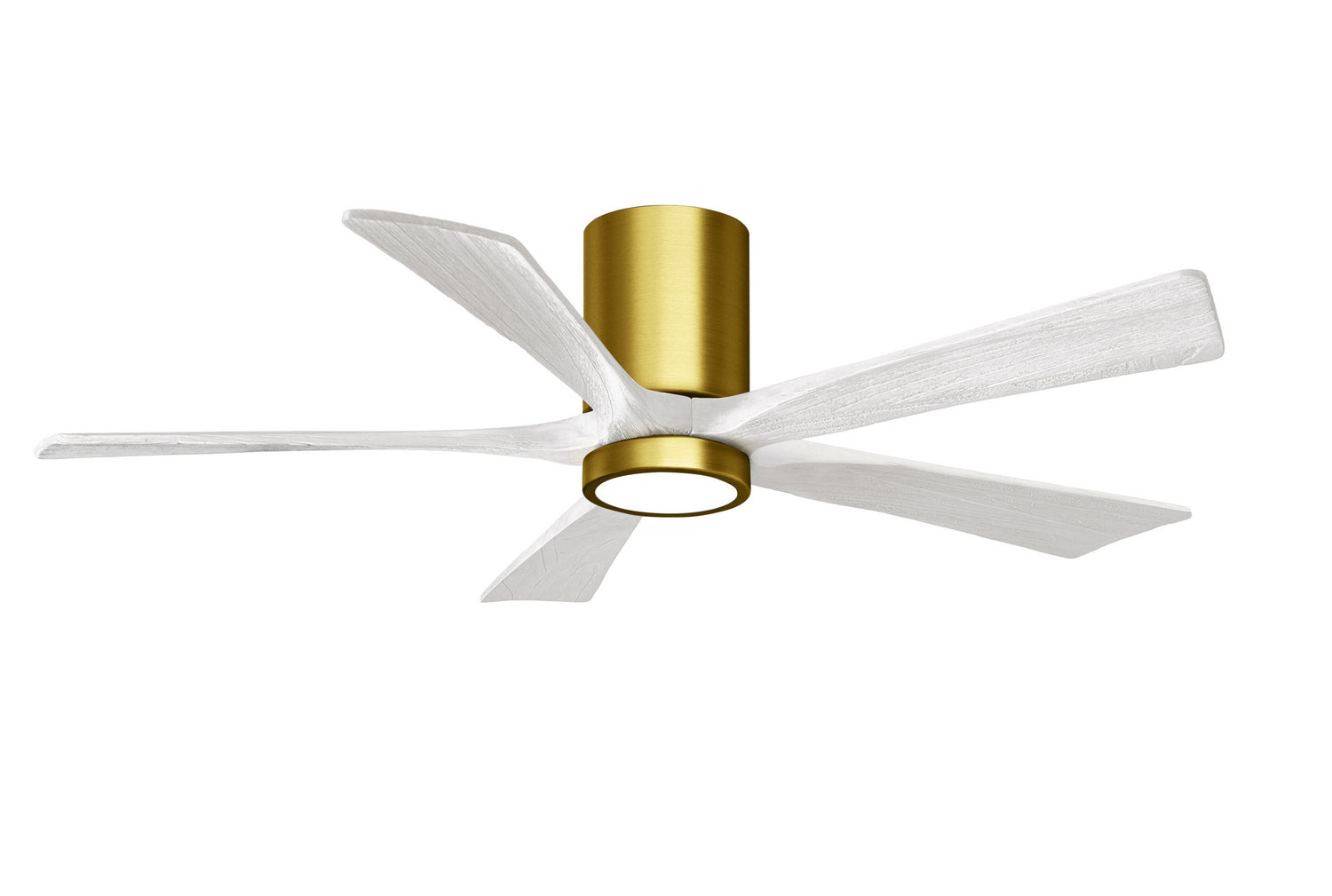 Matthews Fan Company - IR5HLK-BRBR-MWH-52 - 52"Ceiling Fan - Irene-5HLK - Brushed Brass