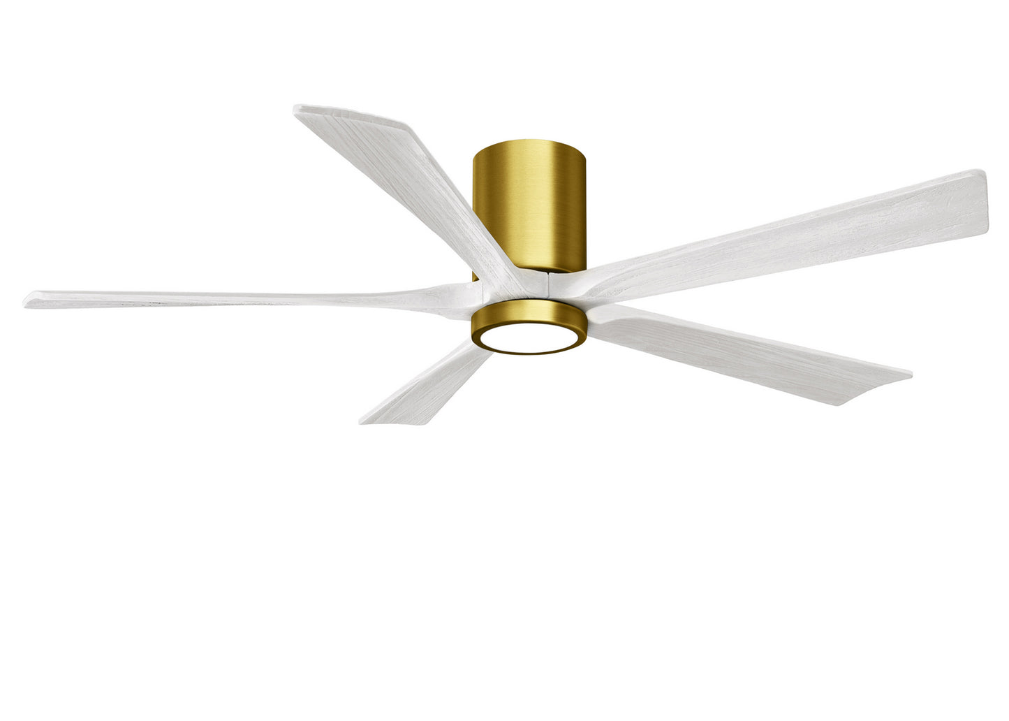 Matthews Fan Company - IR5HLK-BRBR-MWH-60 - 60"Ceiling Fan - Irene-5HLK - Brushed Brass