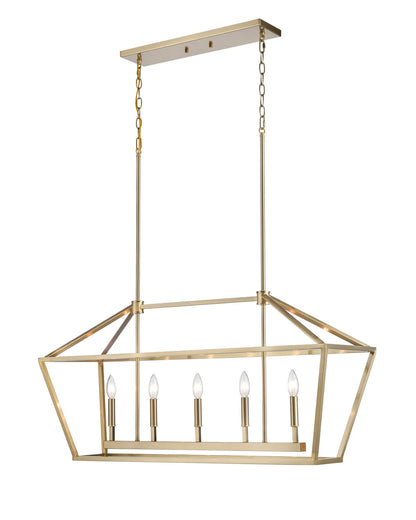 Millennium - 3245-MG - Five Light Pendant - Modern Gold