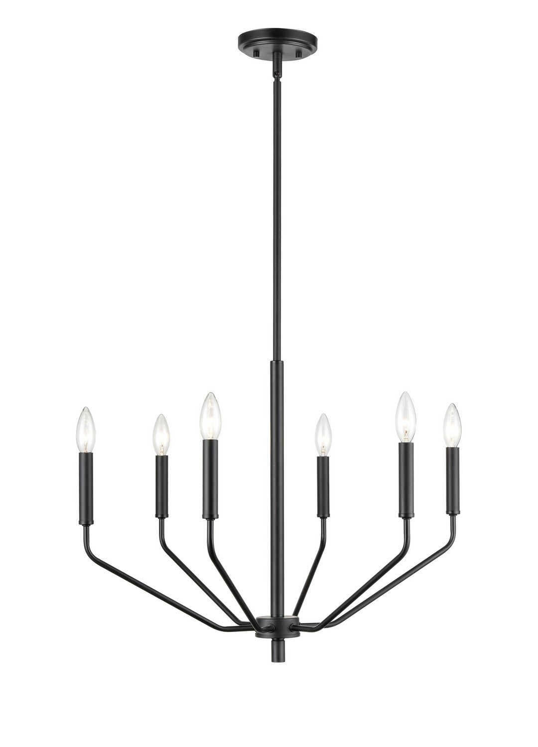 Millennium - 8166-MB - Six Light Chandelier - Laurell - Matte Black