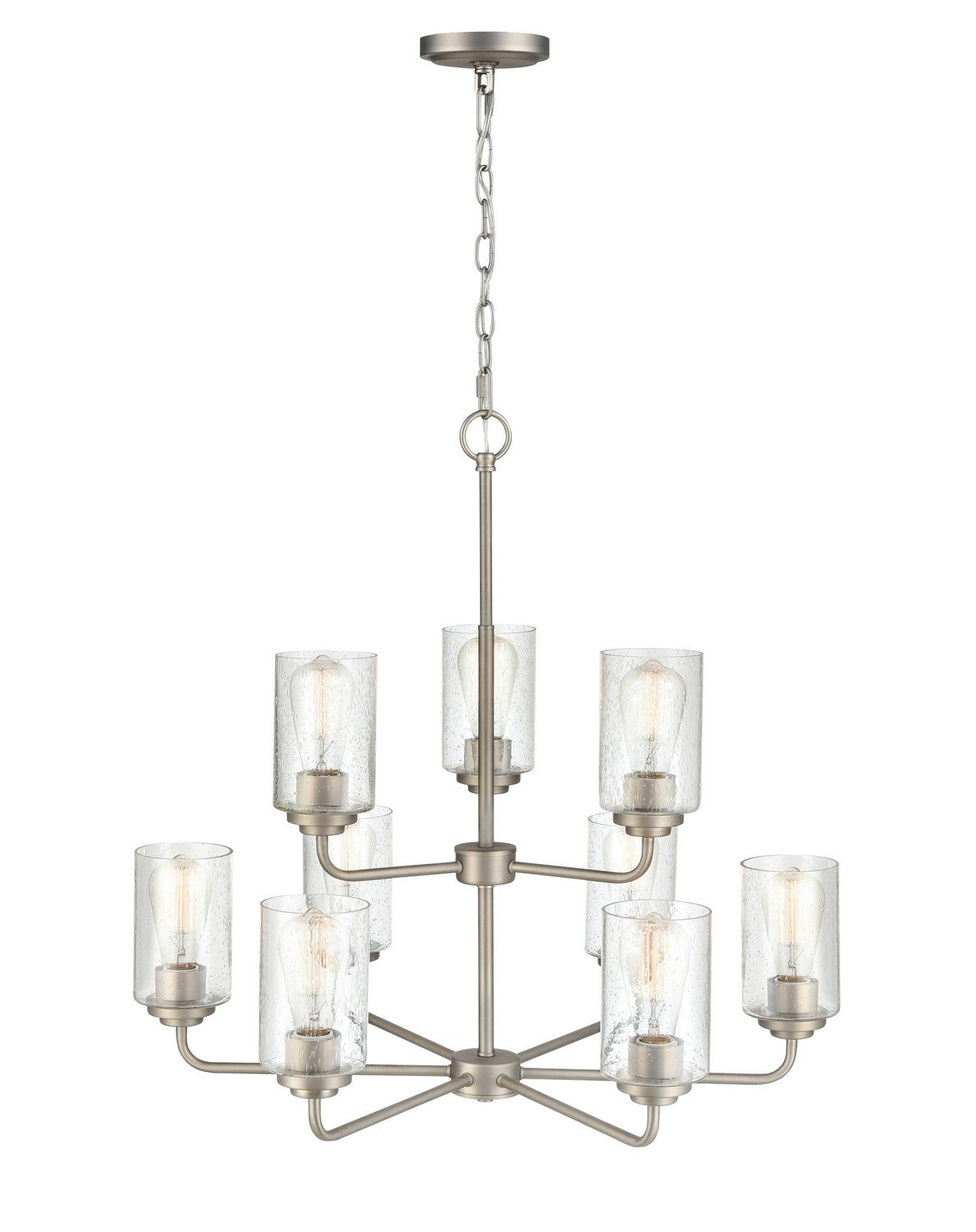 Millennium - 9609-SN - Nine Light Chandelier - Moven - Satin Nickel