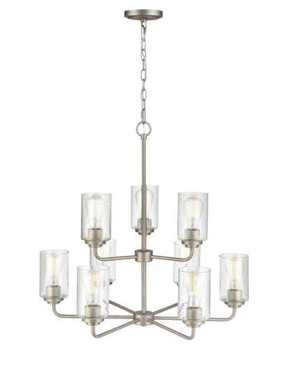 Millennium - 9609-SN - Nine Light Chandelier - Moven - Satin Nickel