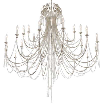 Crystorama - ARC-1929-SA-CL-MWP - 28 Light Chandelier - Arcadia - Antique Silver