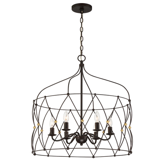 Crystorama - ZUC-A9035-EB-GA - Six Light Chandelier - Zucca - English Bronze + Antique Gold