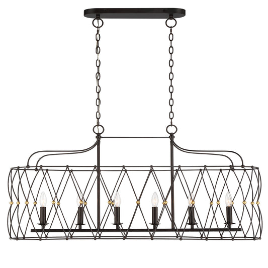 Crystorama - ZUC-A9037-EB-GA - Six Light Chandelier - Zucca - English Bronze + Antique Gold