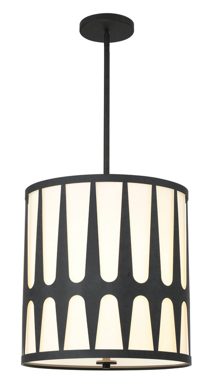 Crystorama - ROY-805-BK - Four Light Pendant - Royston - Black