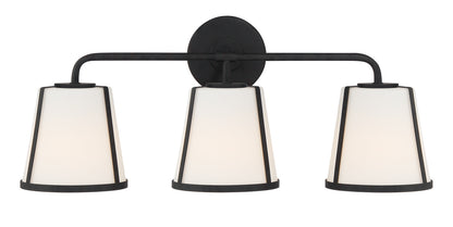 Crystorama - FUL-913-BK - Three Light Bath - Fulton - Black