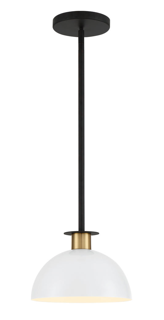 Crystorama - GIG-813-BK-AG - One Light Pendant - Gigi - Black + Aged Brass