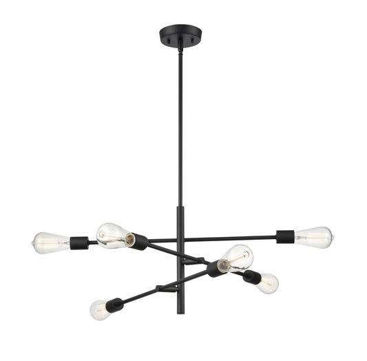 Millennium - 4246-MB - Six Light Pendant - Decco - Matte Black