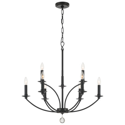 Crystorama - MIL-8009-BK - Nine Light Chandelier - Mila - Black