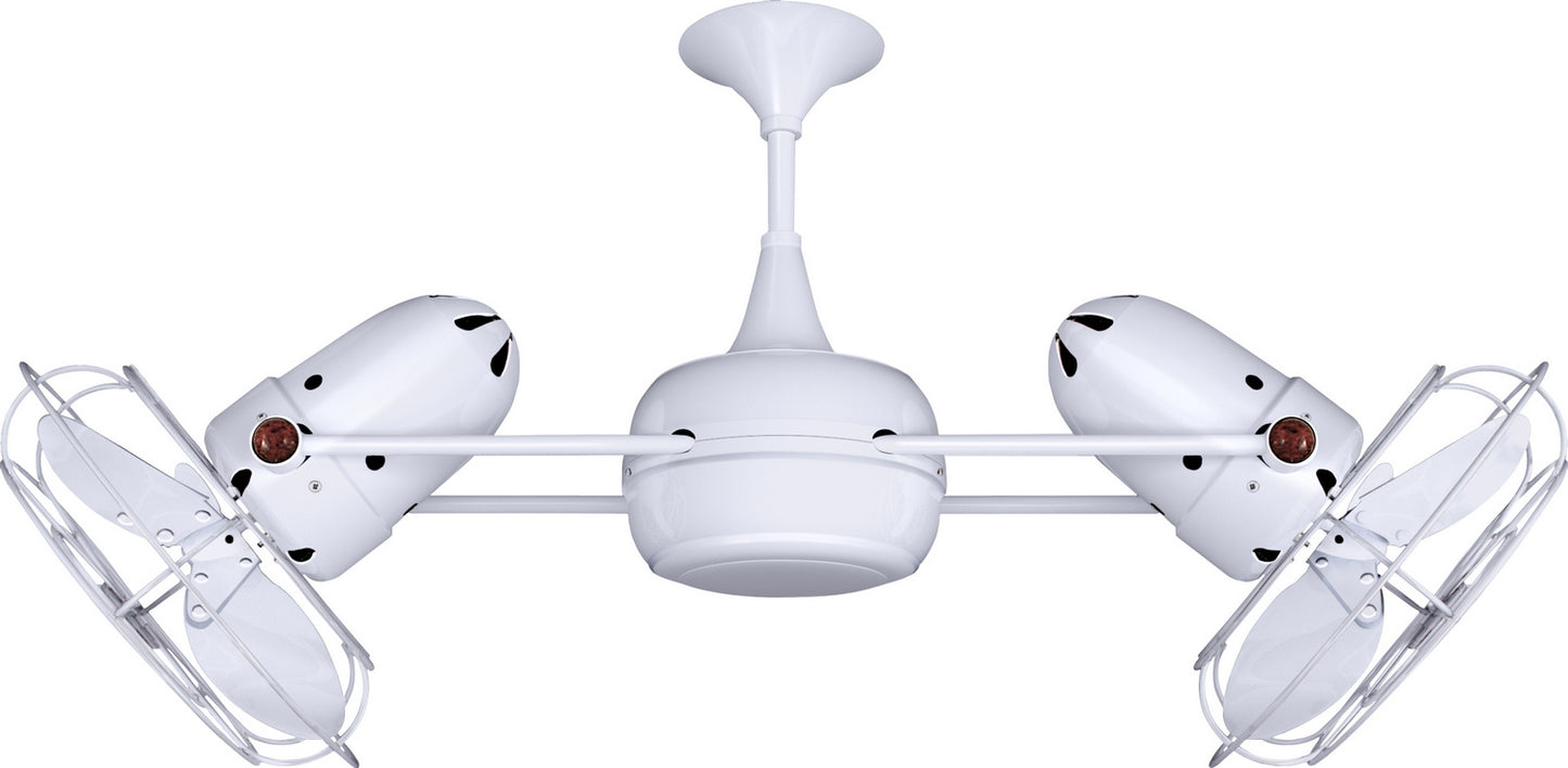 Matthews Fan Company - DD-WH-MTL - 36"Ceiling Fan - Duplo-Dinamico - Gloss White