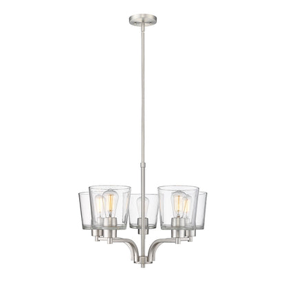 Millennium - 497005-BN - Five Light Chandelier - Evalon - Brushed Nickel