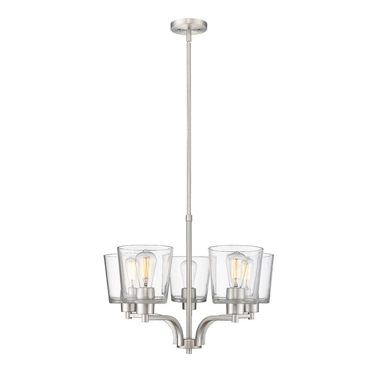 Millennium - 497005-BN - Five Light Chandelier - Evalon - Brushed Nickel
