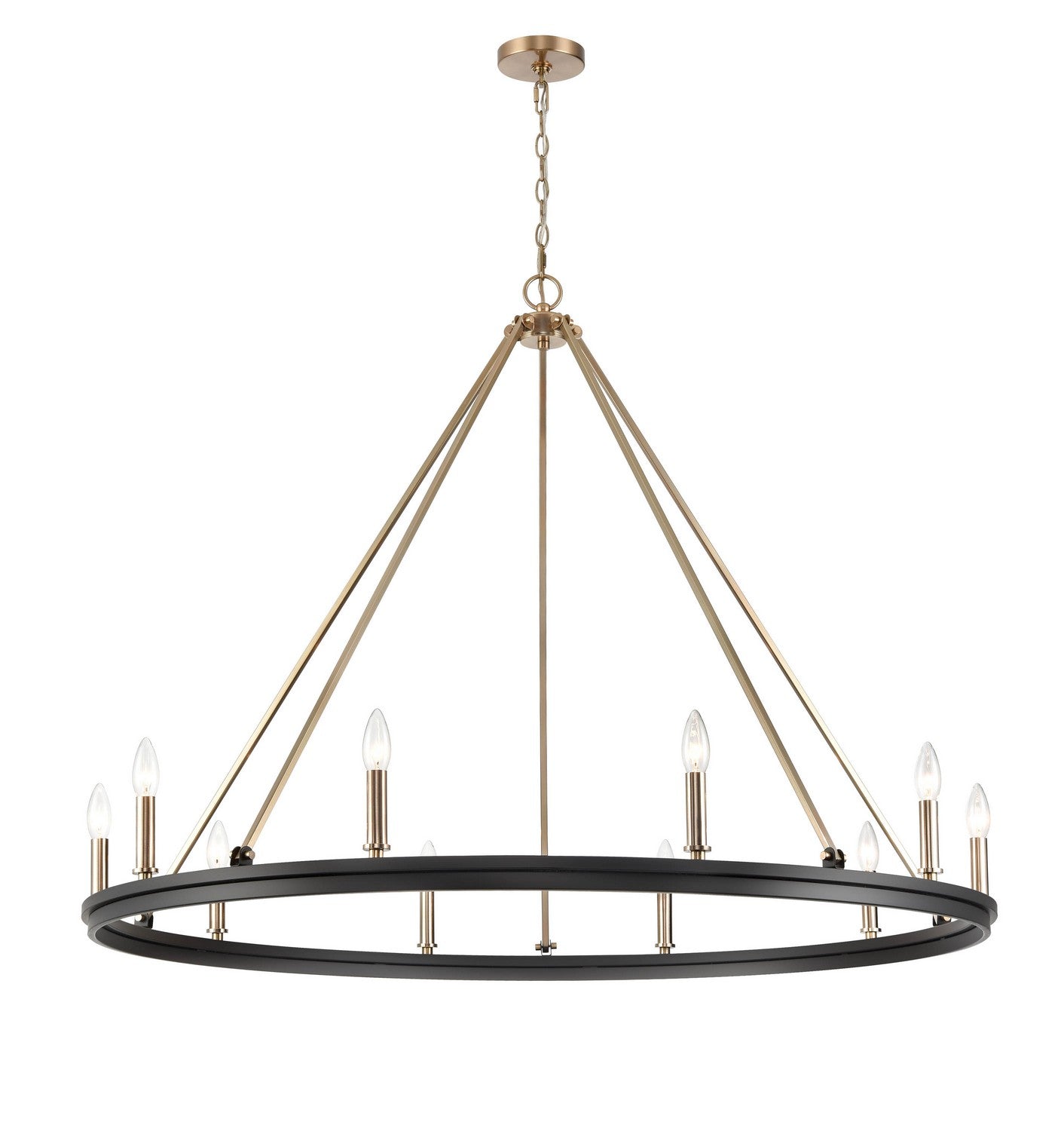 Millennium - 9510-MB/MG - Ten Light Chandelier - Carruth - Matte Black Modern Gold