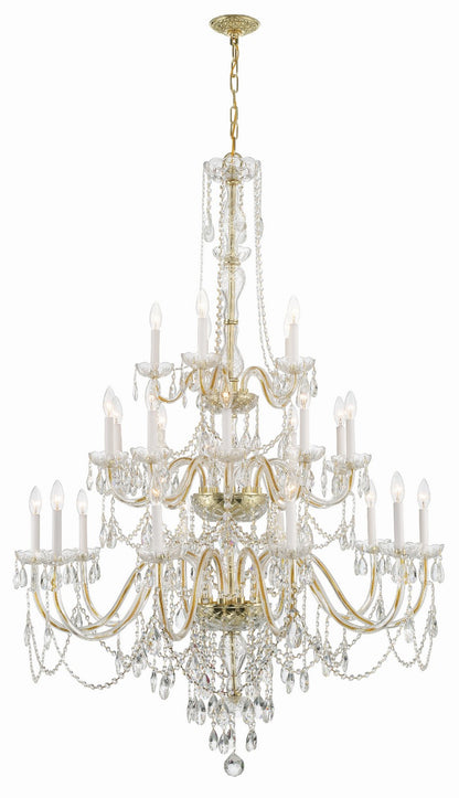 Crystorama - 1156-PB-CL-MWP - 25 Light Chandelier - Traditional Crystal - Polished Brass