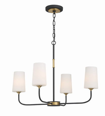 Crystorama - NIL-70014-BF-MG - Four Light Chandelier - Niles - Black Forged + Modern Gold