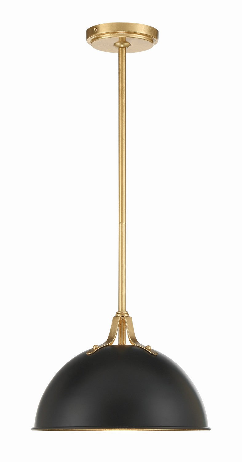 Crystorama - SOT-18013-MK-GA - One Light Pendant - Soto - Matte Black + Antique Gold