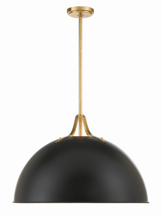 Crystorama - SOT-18017-MK-GA - Three Light Pendant - Soto - Matte Black + Antique Gold