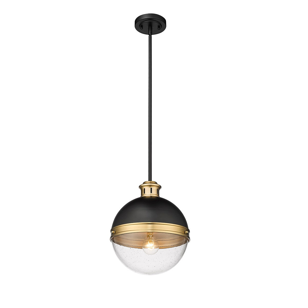 Millennium - 4257-MB/AB - One Light Pendant - Ellmira - Matte Black/ Aged Brass