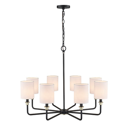 Millennium - 9148-MB/MG - Eight Light Chandelier - Chelsea - Matte Black Modern Gold