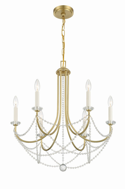 Crystorama - DEL-90806-AG - Six Light Chandelier - Delilah - Aged Brass