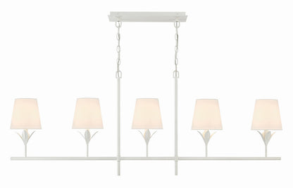 Crystorama - 537-MT - Five Light Chandelier - Broche - Matte White