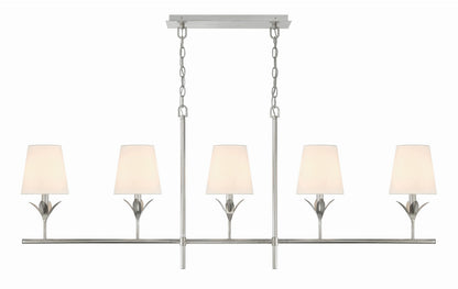 Crystorama - 537-SA - Five Light Chandelier - Broche - Antique Silver
