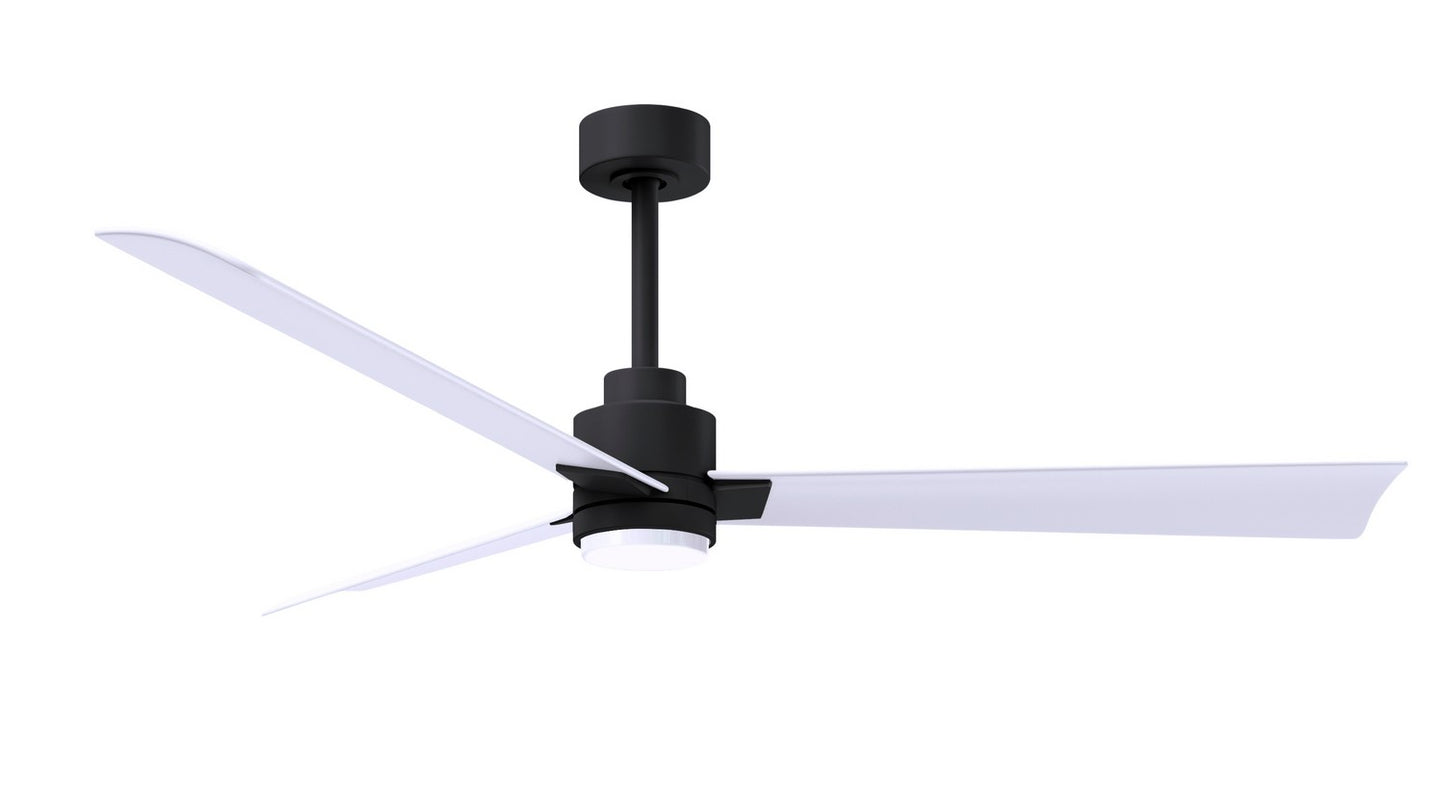 Matthews Fan Company - AKLK-BK-MWH-56 - 56"Ceiling Fan - Alessandra - LK - Matte Black