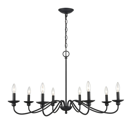 Millennium - 4388-MB - Eight Light Chandelier - Delvona - Matte Black
