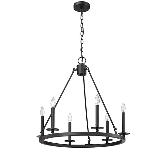 Millennium - 6706-MB - Six Light Chandelier - Florence - Matte Black