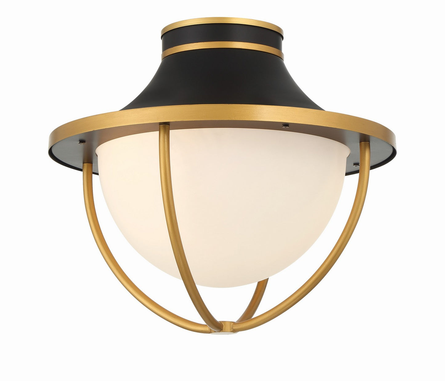 Crystorama - ATL-700-MK-TG - Two Light Outdoor Semi Flush Mount - Atlas - Matte Black + Textured Gold