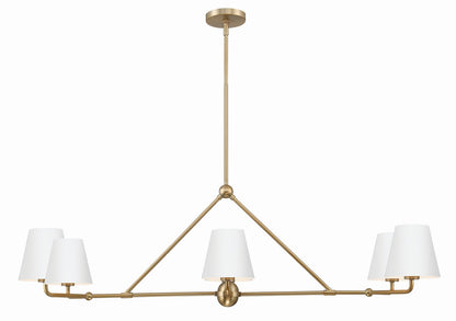 Crystorama - XAV-B9306-VG-WH - Six Light Chandelier - Xavier - Vibrant Gold