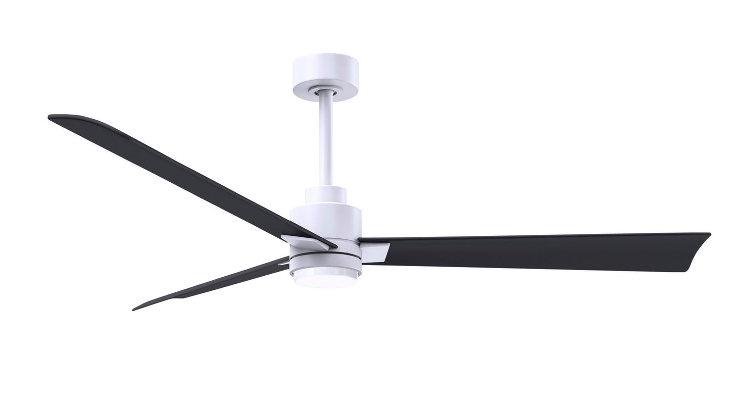Matthews Fan Company - AKLK-MWH-BK-56 - 56"Ceiling Fan - Alessandra - LK - Matte White